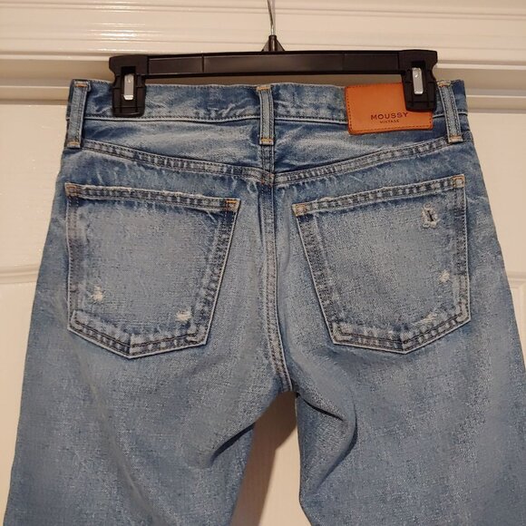 Moussy Vintage Womens Howa Button Fly Distressed Jeans 25 Cotton Japan Denim - Picture 7 of 13